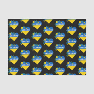 Colorful Ukraine Flag Flower Heart  Tissue Paper