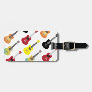 Colorful Ukulele Patterns Music Luggage Tag