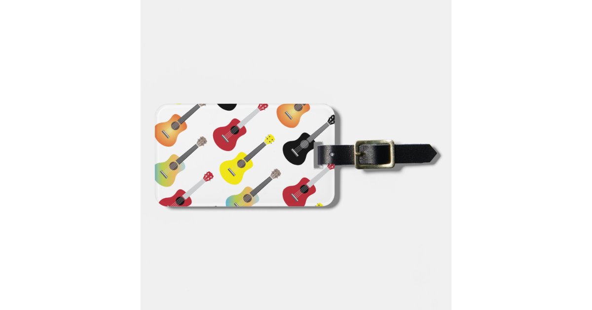Colorful Ukulele Patterns Music Luggage Tag | Zazzle