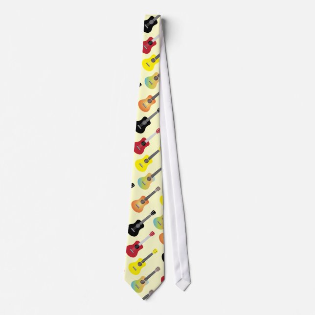 Colorful Ukulele Patterns Music Tie (Front)