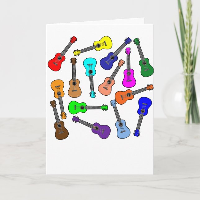 Colorful Ukuleles Card (Front)