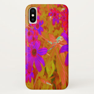 Colorful Ultra-Violet, Magenta and Red Wildflowers iPhone X Case