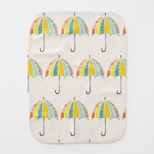 Colorful Umbrella – Bright & Cheerful Rainy Day Baby Burp Cloth
