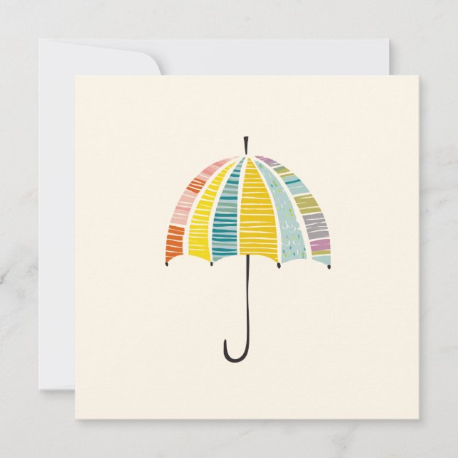 Colorful Umbrella – Bright & Cheerful Rainy Day Invitation (Front)