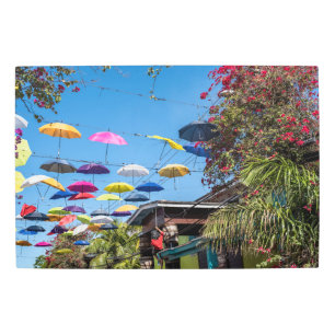 Colorful Umbrella Lane Metal Art Print
