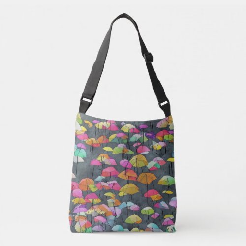 Colorful Umbrella Pattern Crossbody Bag
