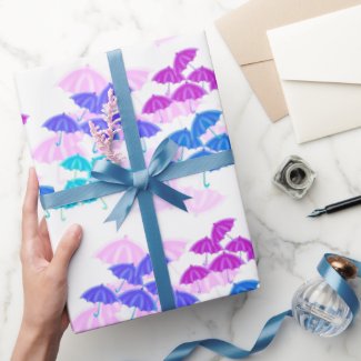 Colorful Umbrella Shower Wrapping Paper