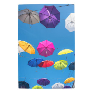 Colorful Umbrella Street Ceiling in Nassau Bahamas Metal Print