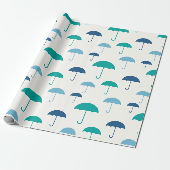 Colorful Umbrella Wrapping Paper (Unrolled)