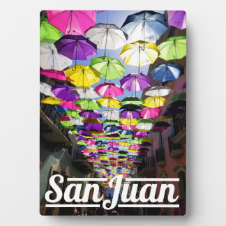 Colorful Umbrellas at San Juan Puerto Rico photo Plaque