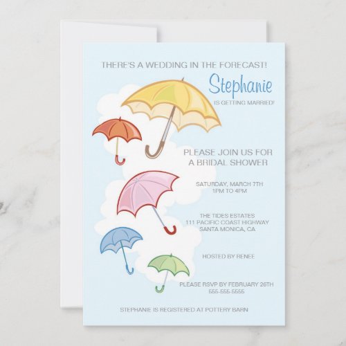 Colorful Umbrellas Bridal Shower Invitation