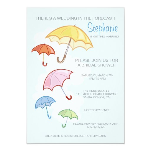 Umbrella Bridal Shower Invitations 2