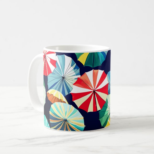 Colorful Umbrellas  Coffee Mug (Front Left)
