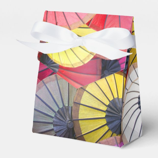 Colorful Umbrellas Favor Box (Front Side)
