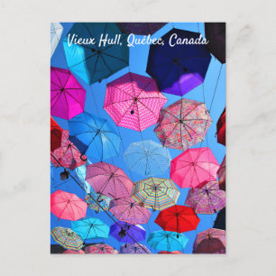 Colorful Umbrellas in Vieux Hull Québec Postcard
