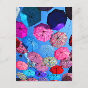 Colorful Umbrellas in Vieux Hull Québec Postcard