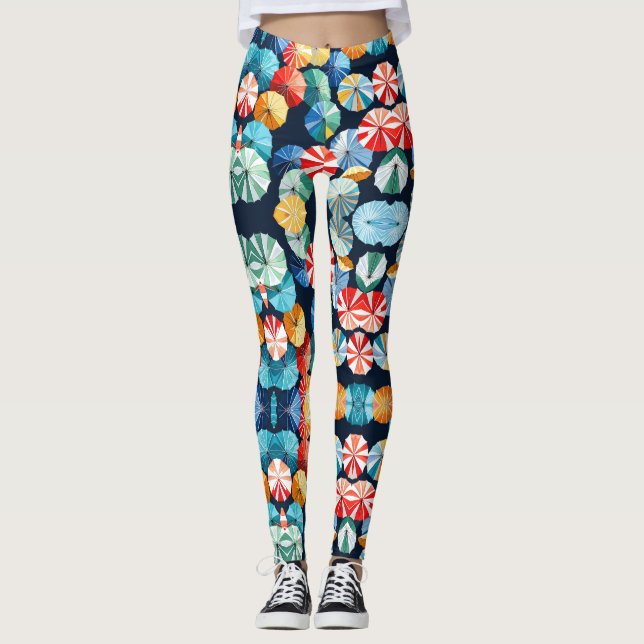 Colorful Umbrellas  Leggings (Front)