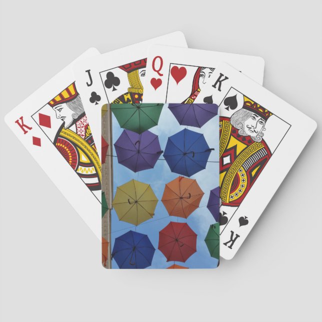 Colorful umbrellas poker cards (Back)