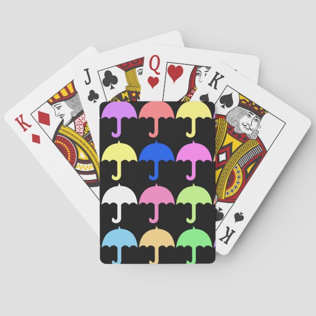 Colorful Umbrellas Poker Cards (Back)