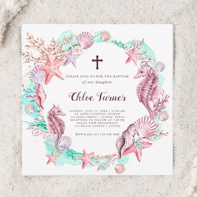 Colorful Under the Sea Baptism Invitation (Creator Uploaded)