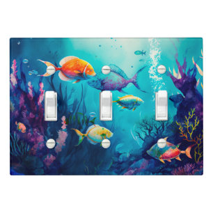 Colorful under the sea landscape light switch cover