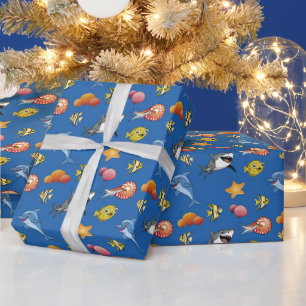 Colorful Under the Sea Ocean Animals Fish Pattern Wrapping Paper