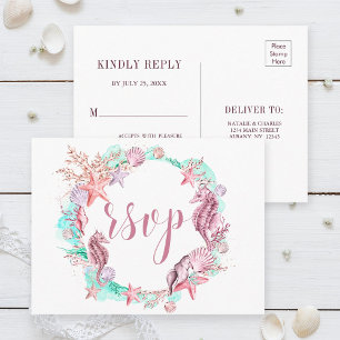 Colorful Under the Sea Summer RSVP Invitation Postcard