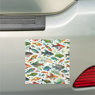Colorful underwater fish art car magnet