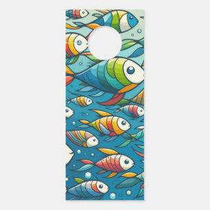 Colorful underwater fish art door hanger