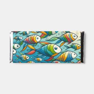 Colorful underwater fish art hershey bar favors
