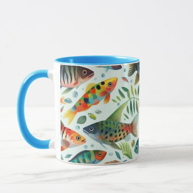 Colorful underwater fish art mug (Left)