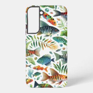 Colorful underwater fish art samsung galaxy s22+ case