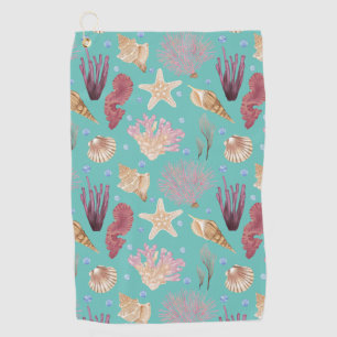 Colorful Underwater Life Pattern Golf Towel