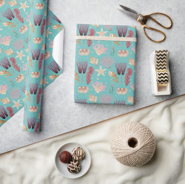 Colorful Underwater Life Pattern Wrapping Paper (Crafts)