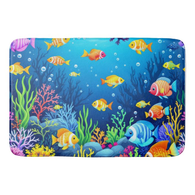 Colorful Underwater Scene Bath Mat (Front)