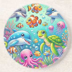 Colorful Underwater Scene Featuring Playful Sea Coaster