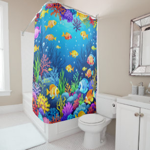 Colorful Underwater Scene Shower Curtain