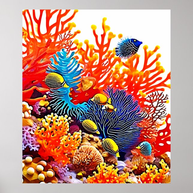 Colorful Underwater Sea Life Design  Poster (Front)