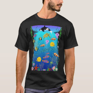 Colorful Underwater Sea Life Illustration tshirt