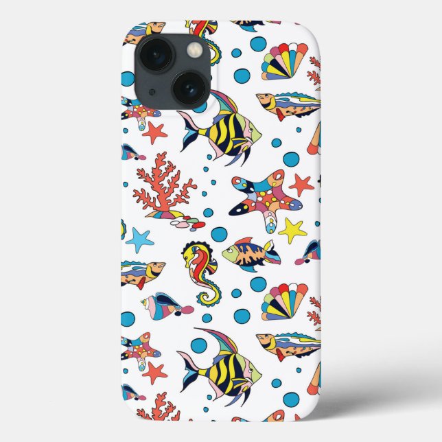 Colorful Underwater Sea Life Pattern Case-Mate iPhone Case (Back)