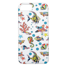Colorful Underwater Sea Life Pattern iPhone 8/7 Case