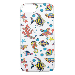 Colorful Underwater Sea Life Pattern iPhone 8/7 Case