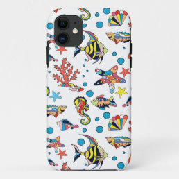 Colorful Underwater Sea Life Pattern iPhone 11 Case