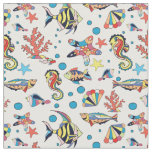 Colorful Underwater Sea Life Pattern Fabric