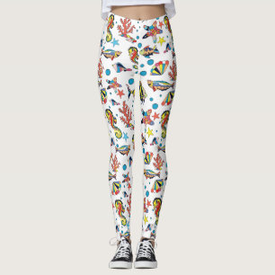 Colorful Underwater Sea Life Pattern Leggings