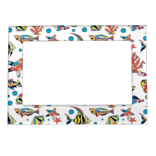 Colorful Underwater Sea Life Pattern Magnetic Photo Frame