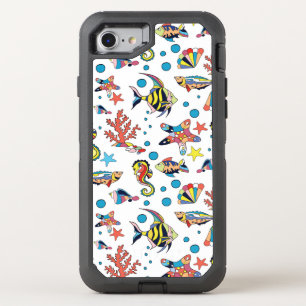 Colorful Underwater Sea Life Pattern OtterBox Defender iPhone SE/8/7 Case