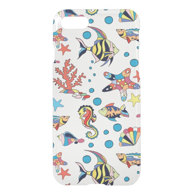Colorful Underwater Sea Life Pattern Uncommon iPhone Case (Back)