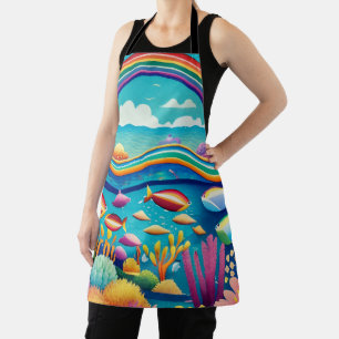 Colorful Underwater Under the Rainbow Apron