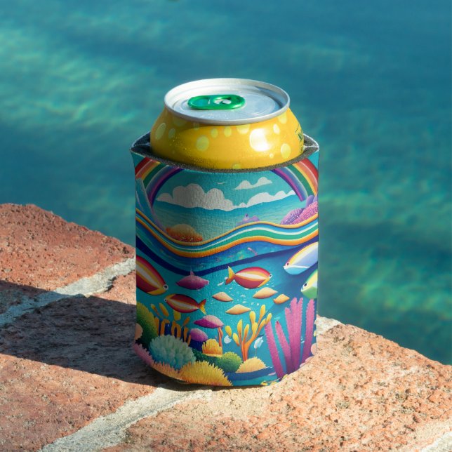 Colorful Underwater Under the Rainbow Can Cooler (In Situ Pool)